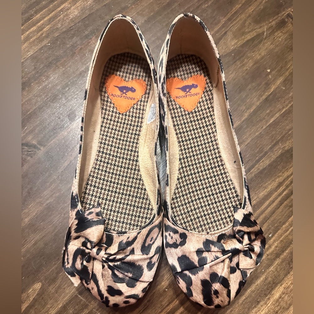 Rocket Dog Leopard Print Ballet Flats With Bow- Size 7.5 - Picture 5 of 11